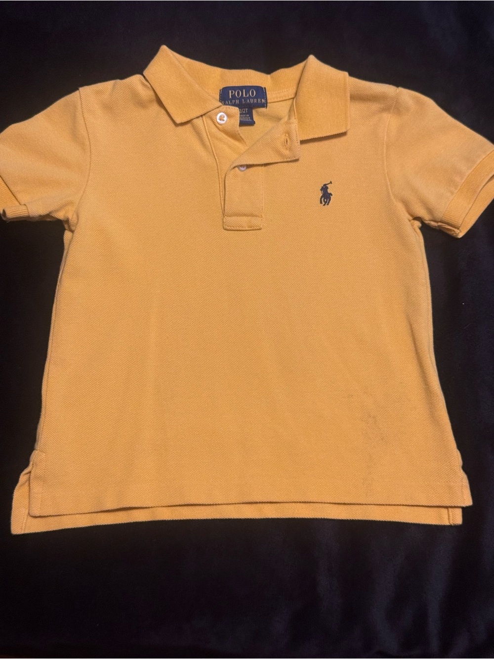 2T Polo by Ralph Lauren Boys' Mustard Yellow Polo with Navy Pony